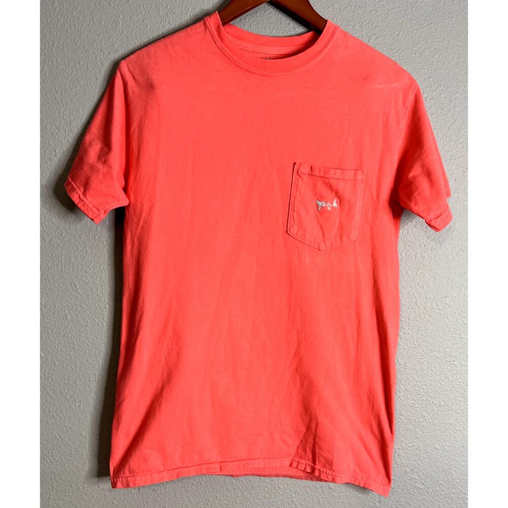 Coastal Cotton T Shirt Mens‎ Small S/S Pocket Crew Life Uninhabited Lure Coral